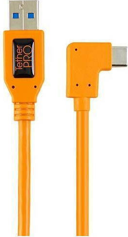 Tether Tools Ъгъл (90°) / Редовен USB 3.0 Кабел USB-C Мъжки - USB-A Оранжев 0.5м TET-CUCRT02-ORG