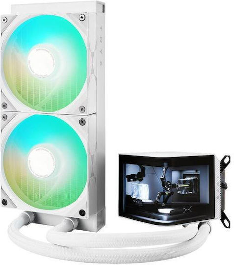 Tryx Panorama 240 Water Cooling System AIO CPU with 2 120mm Fans and ARGB Lighting White