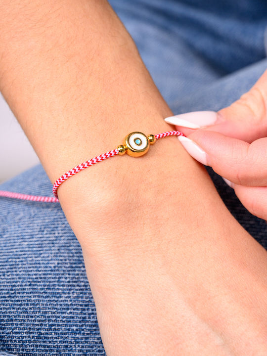 Philio Women's Bracelet Martaki with design Eye Gold Plated