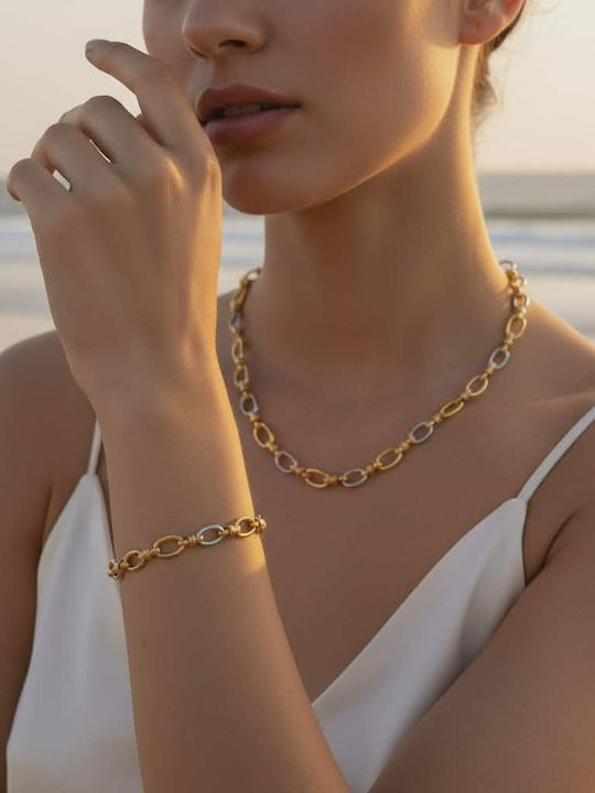 Sharks Bay Clothing Women's Bracelet Chain with design Eye made of Steel Gold Plated