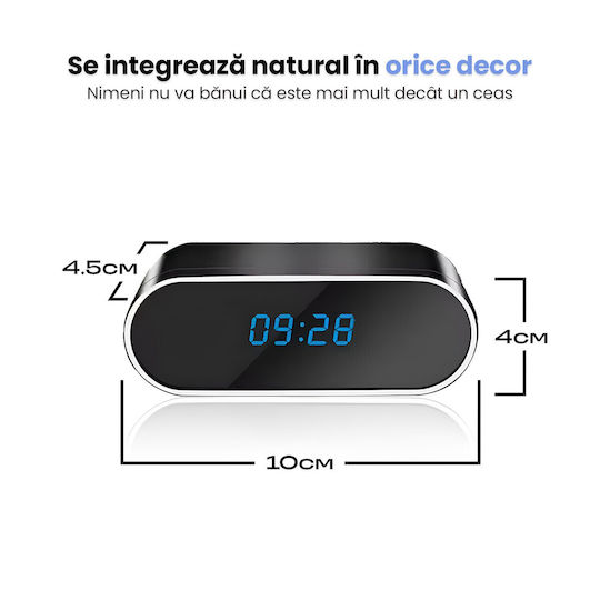 Cameră Ascunsă Watch WiFi Ceas 1080p cu Slot pentru Card de Memorie