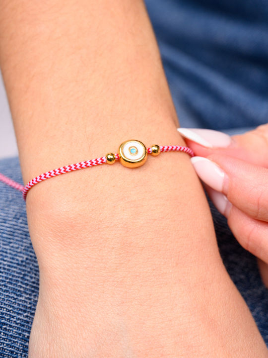 Philio Men's Bracelet Martaki with design Eye Gold Plated