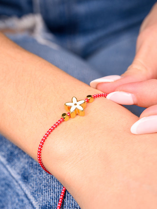 Philio Herren Armband Martaki mit Design Blume Vergoldet Philio Herren Armband Martaki mit Design Blume Vergoldet