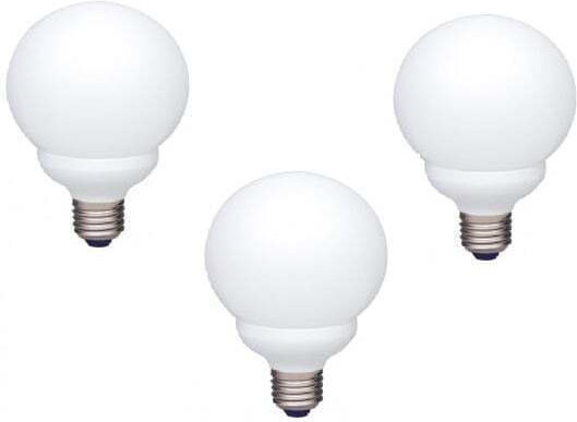 Set 3 Lămpi Fluorescente Panasonic Soclu E27 Putere 13w Formă Sferică Lumină Alb Cald Alimentare 220 240 V "efg13e282v-3" Sigiliu Verde 1,35 Lei