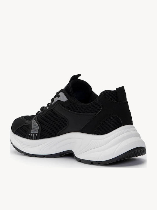 Schwarze Sneakers Mesh Chunky Sohle