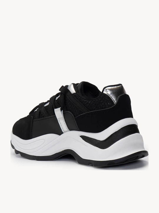 Adidași Negri Combinație Mesh Material Sintetic