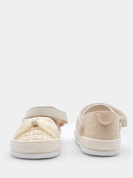 Kids Espadrilles with Hoop & Loop Closure Beige