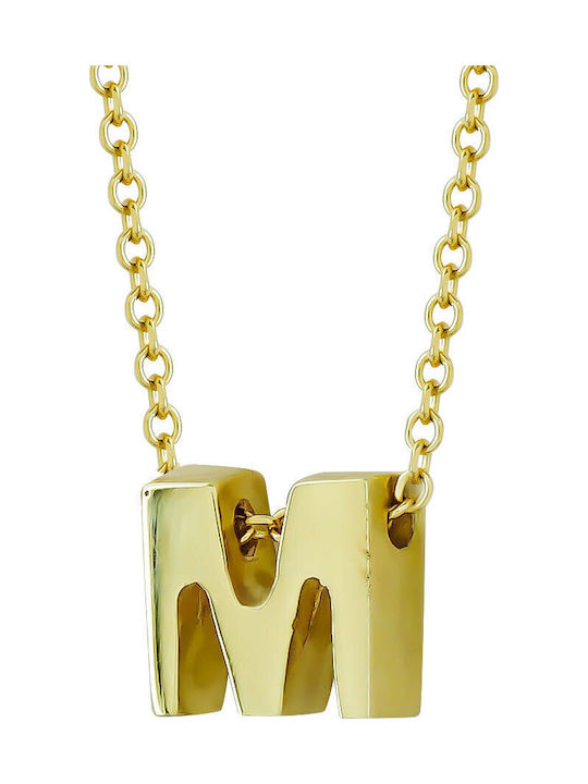 Kiriakos Gofas Halskette Monogramm "Μ" aus Gold 9 K