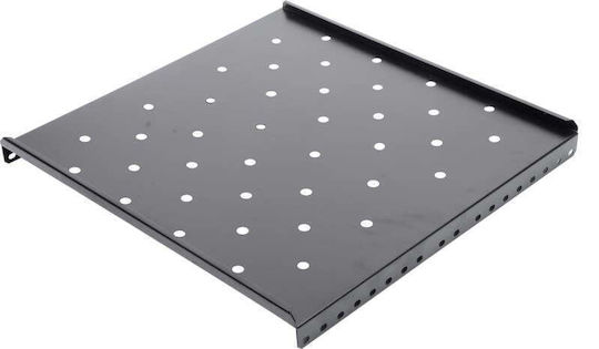 Distanțier Fix Rack 1u Rack 19" Adâncime 650mm Dulap 1000mm Sarcină Maximă 60kg Vopsea Antistatică Oțel 1,2mm Negru spsf-1u650-bk-03
