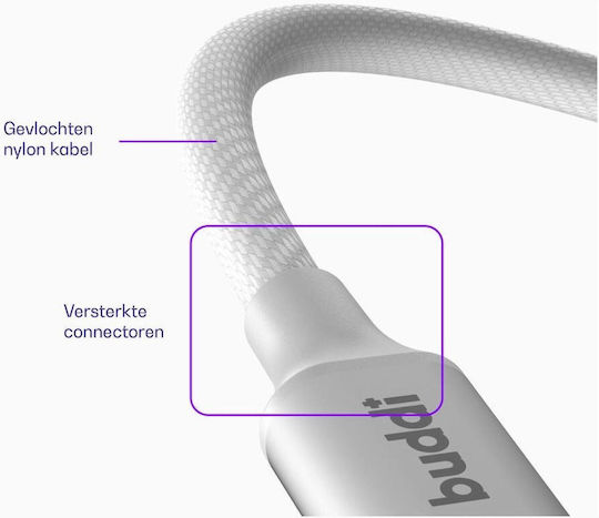 Buddi Flex USB-A to Lightning Cable 12W Λευκό 1m
