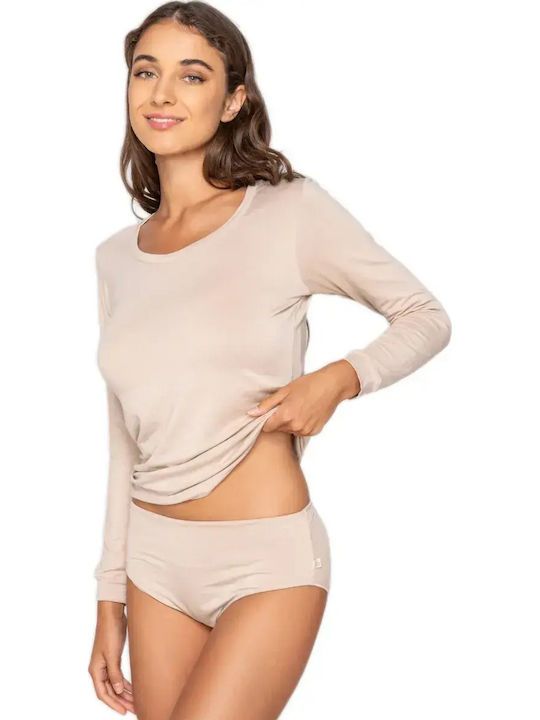 Touch Kurzärmelig Beige Damen T-Shirt