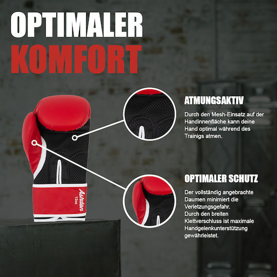 Lonsdale Ashdon Γάντια Πυγμαχίας από Συνθετικό Δέρμα για Αγώνα Μαύρα