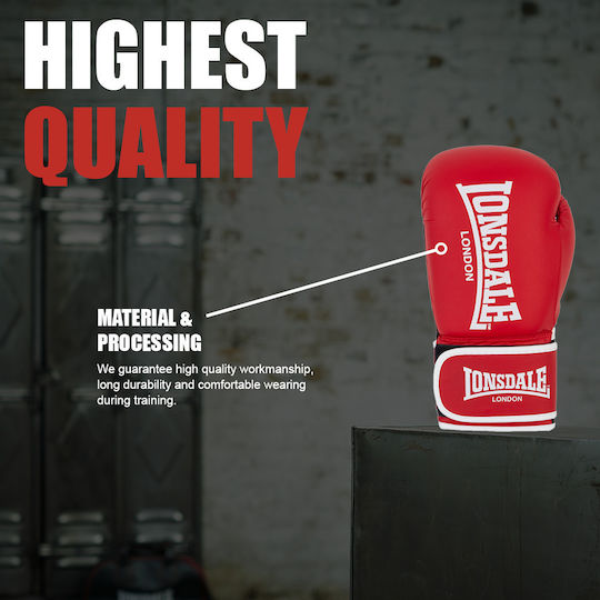 Lonsdale Ashdon Γάντια Πυγμαχίας από Συνθετικό Δέρμα για Αγώνα Μαύρα