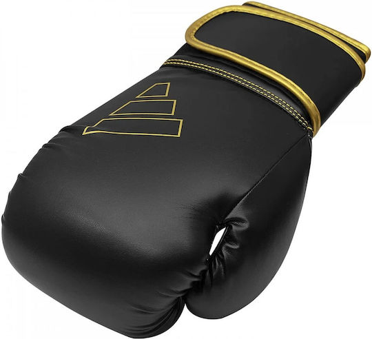 adidas Hybrid 80 Kids Boxing Gloves made of Synthetic Leather for Match Black/Gold