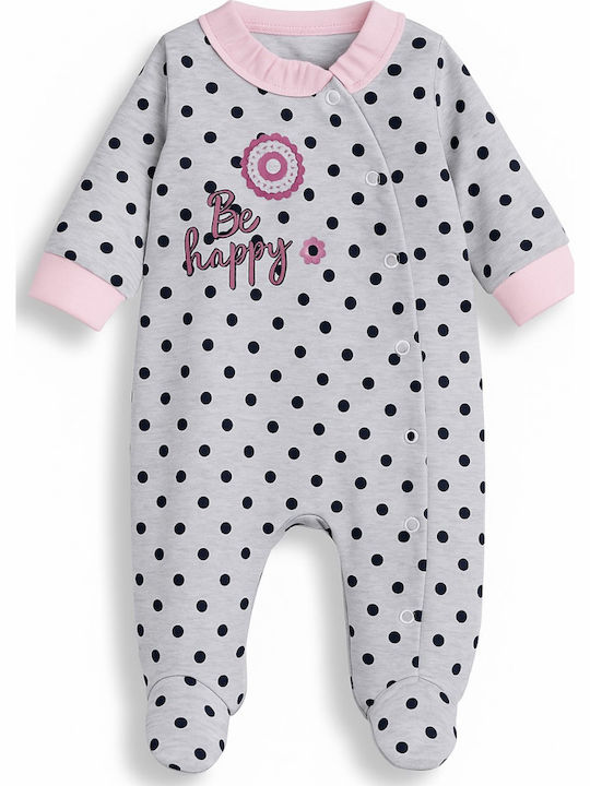Beboulino Set Babystrampler Langärmliges Pink, Grey