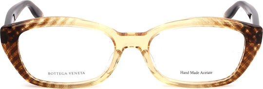 Bottega Veneta Women's Acetate Butterfly Brown Prescription Eyeglass Frames