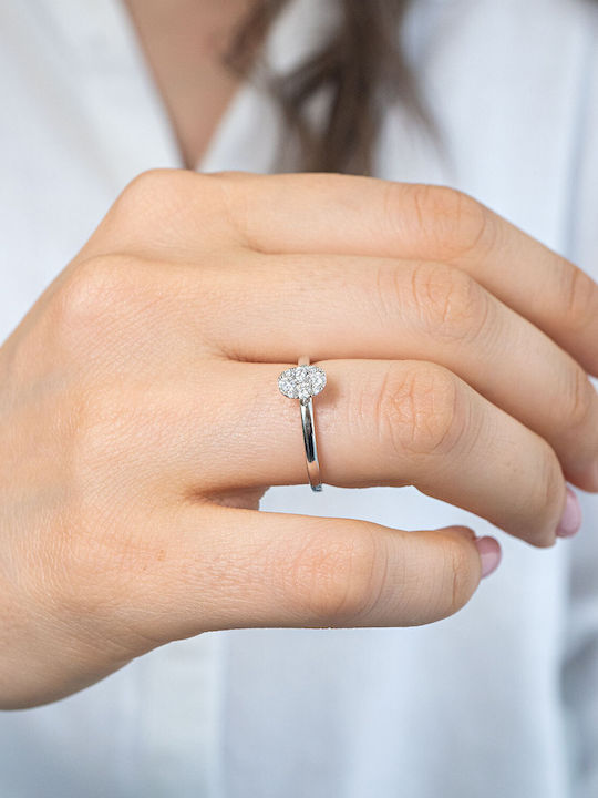 Diamond Group Μονόπετρο από Λευκόχρυσο 18Κ Diamond Group Μονόπετρο από Λευκόχρυσο 18Κ