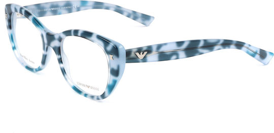 Emporio Armani Γυναικείος Κοκκάλινος Σκελετός Γυαλιών Cat Eye Καφέ Ταρταρούγα EA9864 GPD