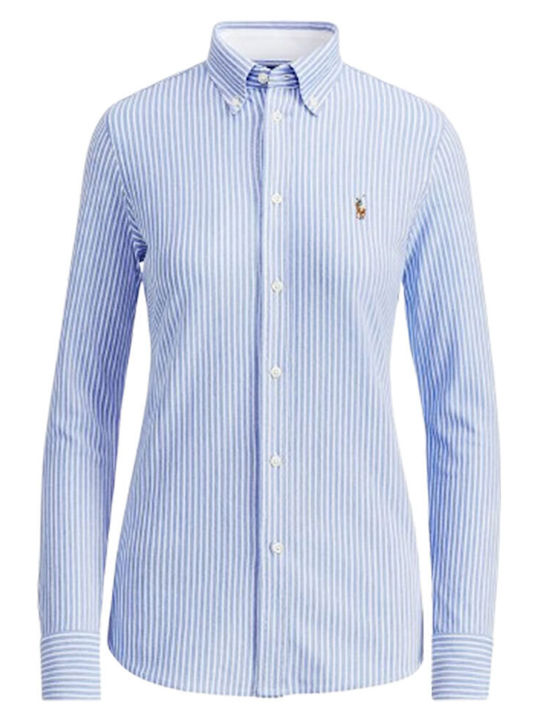 Women's Striped Long Sleeve Shirt Blue