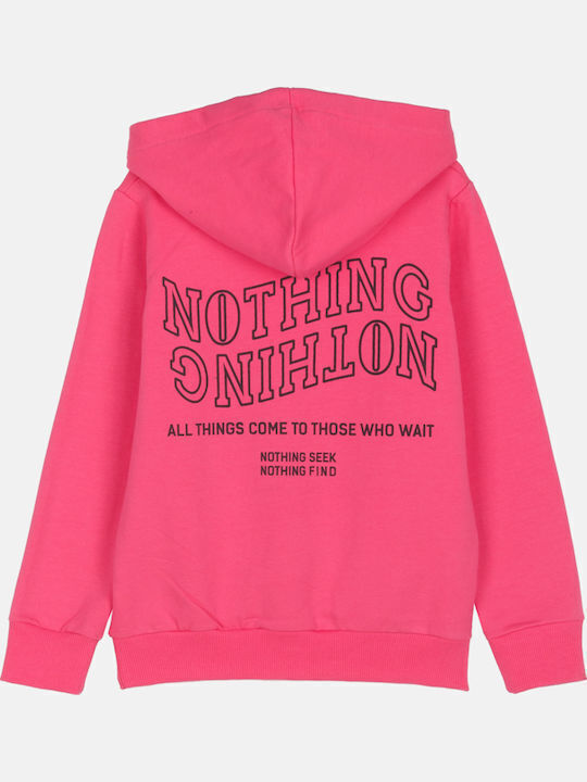 Kids Sweatshirt with Hood and Pockets Fuchsia Believe