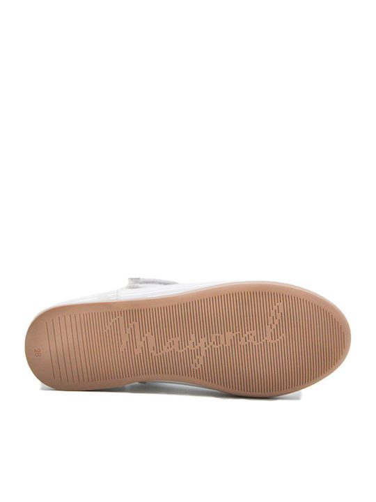 Kids Ballerinas with Hoop & Loop Closure Patent Leather White