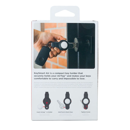 KeySmart Case Leather for AirTag in Black color