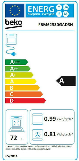 Beko Κουζίνα 72lt με Εστίες Υγραερίου Π60εκ. Γκρι
