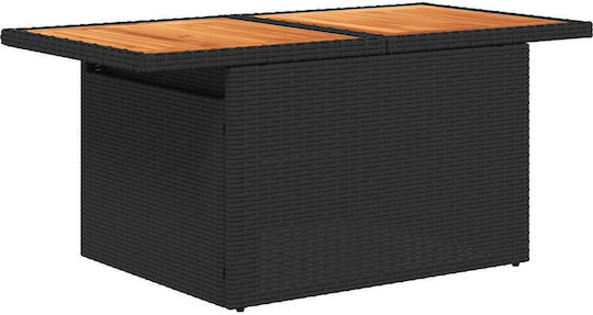 vidaXL Garten- und Outdoor-Möbelsets Wohnzimmer Typsatz 11 Stück Schwarz mit Kissen