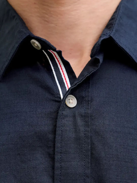 Long-sleeved Cotton Shirt Navy