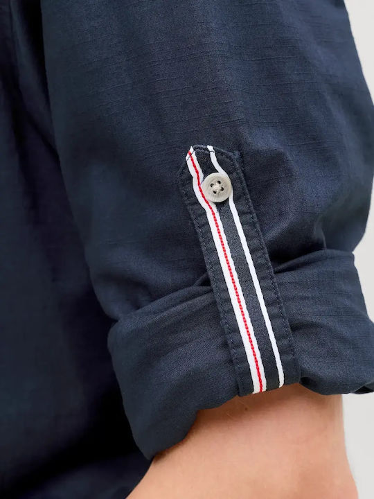 Long-sleeved Cotton Shirt Navy