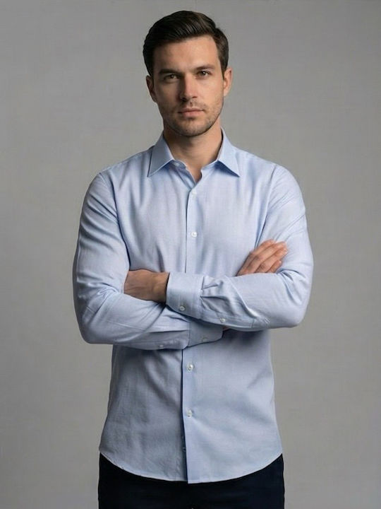 Long-sleeved Cotton Shirt Sky Blue