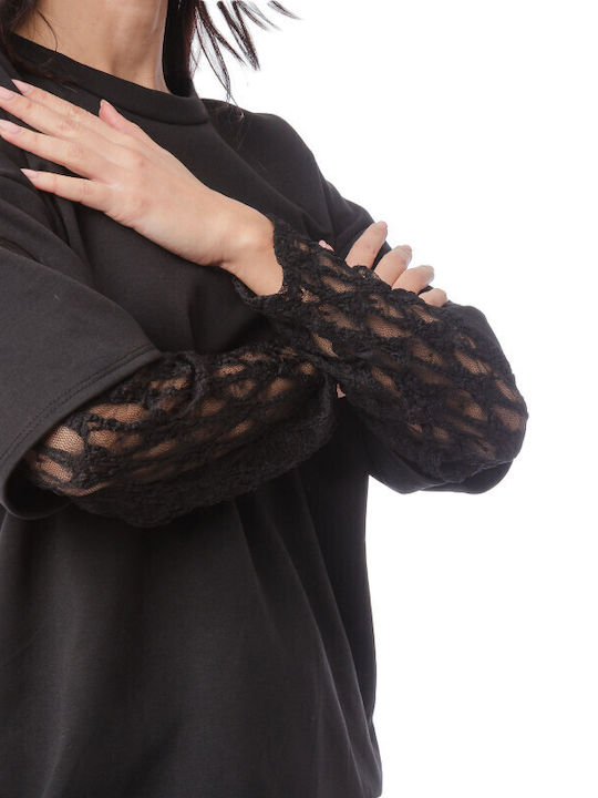 Black Set Trousers Blouse Lace