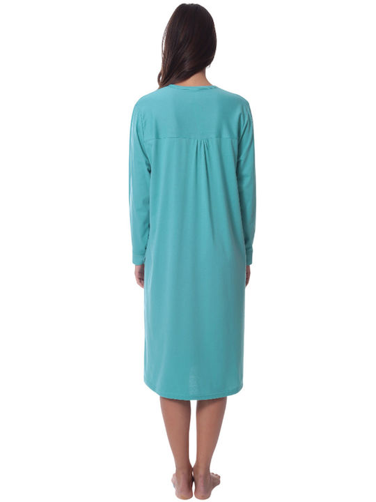 Lydia Creations Winter Women's Nightdress Bay Leaf Mint