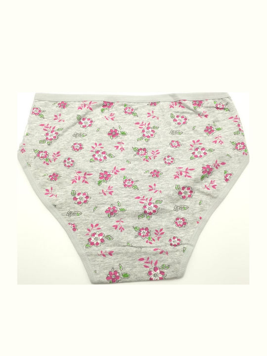 Cotton Women's Briefs with Lace Gray