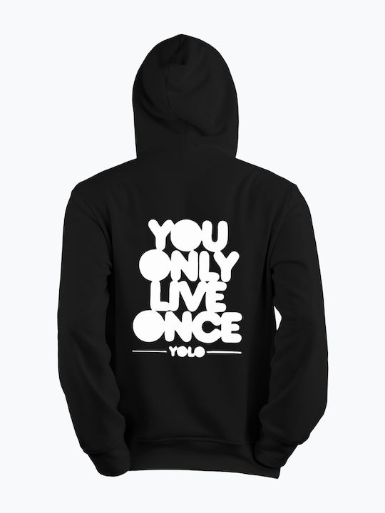 Hanorac Bărbați You Only Live Once Mff019-Negru