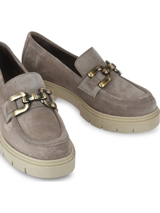 Δερμάτινα Γυναικεία Loafers σε Καφέ Χρώμα