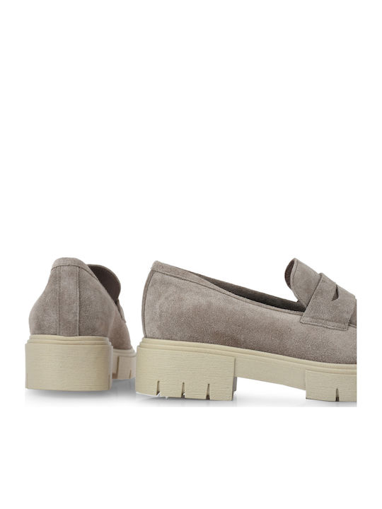 Δερμάτινα Γυναικεία Loafers σε Καφέ Χρώμα