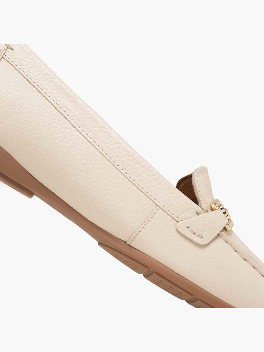 Annytah.moc Leather Women's Loafers in Beige Color