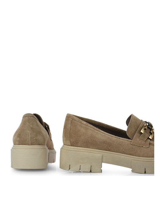 Δερμάτινα Γυναικεία Loafers σε Καφέ Χρώμα