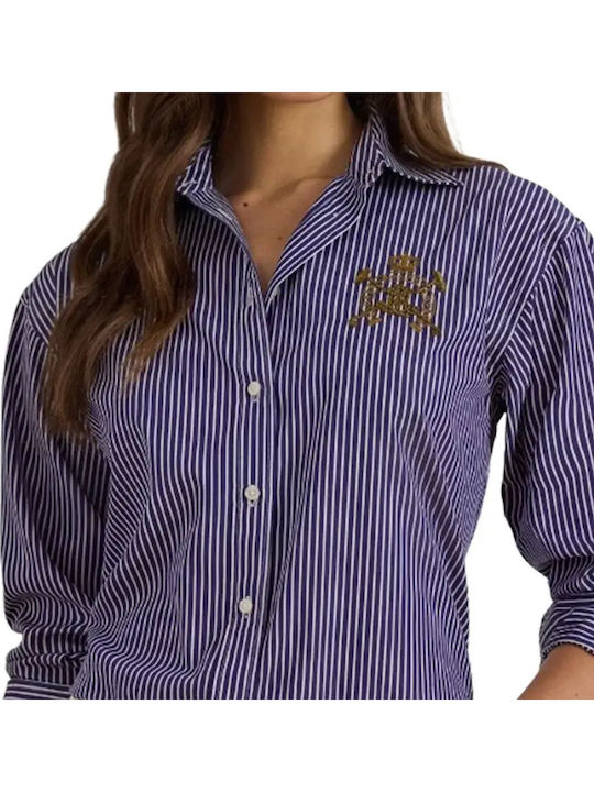 Shirt Women's Striped Long Sleeve Shirt Blue/white