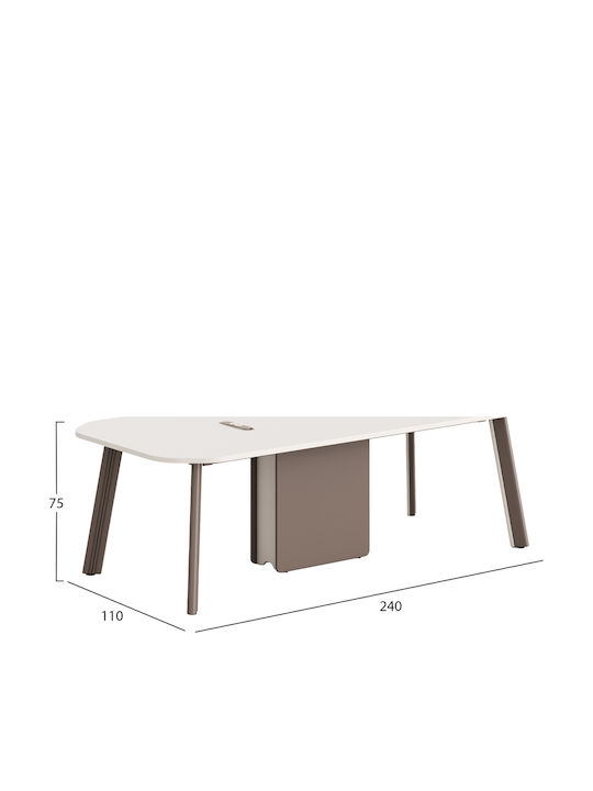 Schreibtisch Newline Holz cream 240x110x75cm