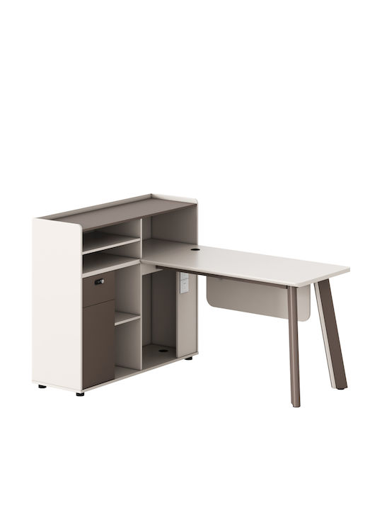 Birou Newline Din Lemn Ecru 160x120x105cm