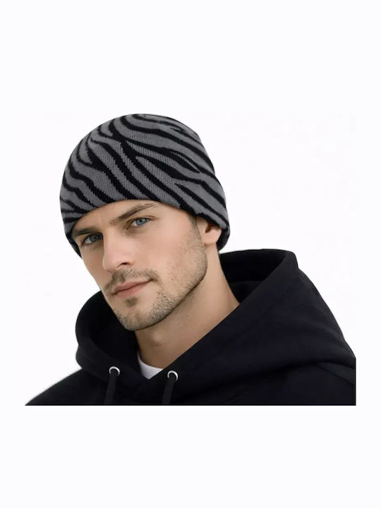 Beanie Unisex Σκούφος Πλεκτός σε Γκρι χρώμα