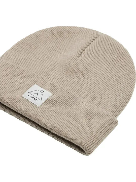 Beanie Unisex Σκούφος Πλεκτός σε Μπεζ χρώμα