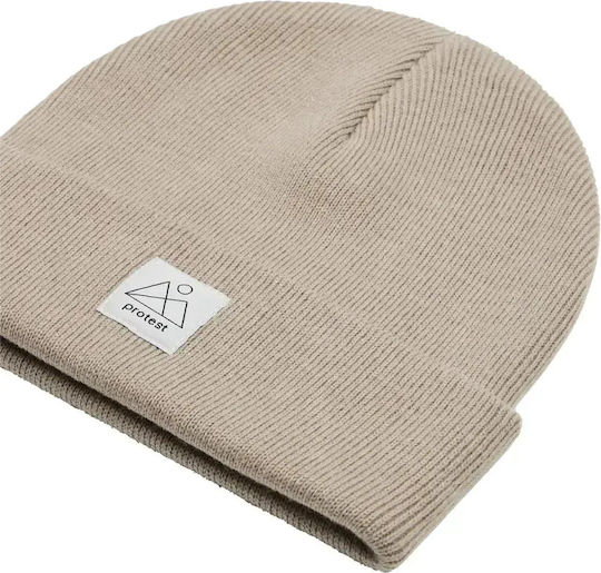 Beanie Unisex Σκούφος Πλεκτός σε Μπεζ χρώμα