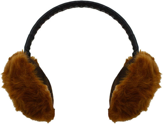 Unisex Earmuff Πλεκτό σε Καφέ χρώμα