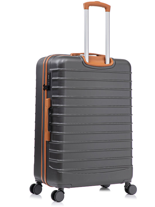 Quasar Valiză de Călătorie Mare Dură Gray/brown cu 4 roți Înălțime 77cm