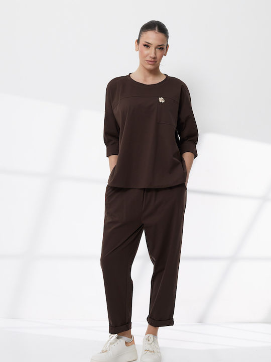 Sweatpants Set Brown