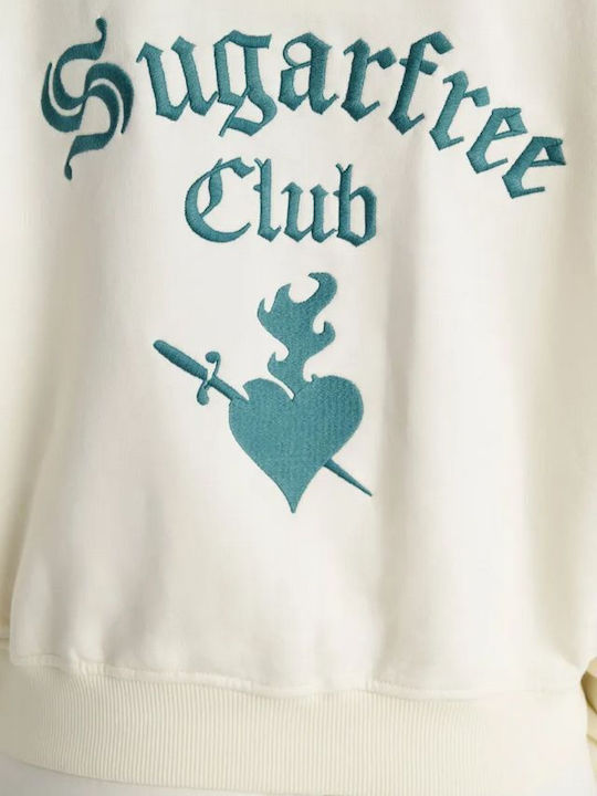 Women's Sweatshirt Jacket Hooded Off White