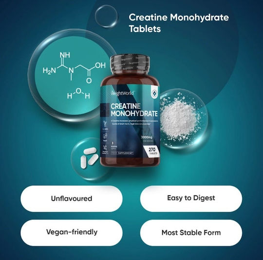 WeightWorld Μονοϋδρική Κρεατίνη 3000mg 270 ταμπλέτες